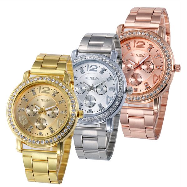 

watch women stainless steel sport montre stainless steel quartz hour ladies wristwatch zegarek damski analog watches reloj mujer, Slivery;brown