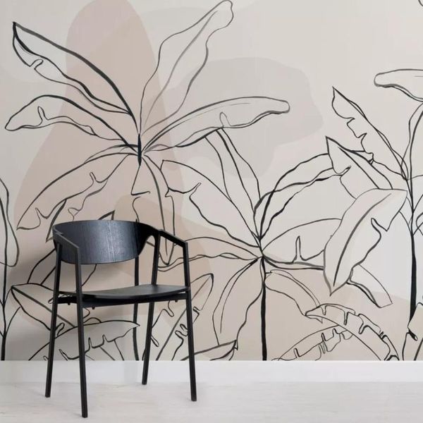 

wallpapers neutral pink inky tropical banana tree murals living room background black tone 3d forest self adhesive wallpaper waterproof