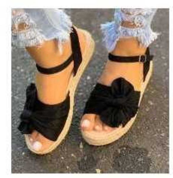 

fashion Casual new shoes 20 leisure flat bottomed large women's sandals bow fish mouth women 5V61 1 QXS8, Yellow