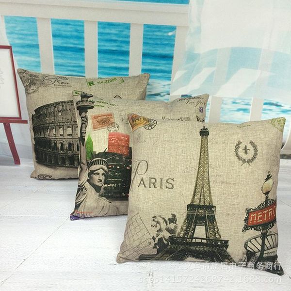 

cushion/decorative pillow beautiful architecture pattern pillowcase cushion cover case for sofa home decor