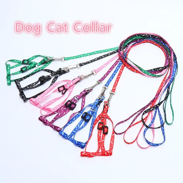 

dog collars & leashes cat collar harness and leash adjustable nylon pet peppy 4 colors polyester print rope belt products