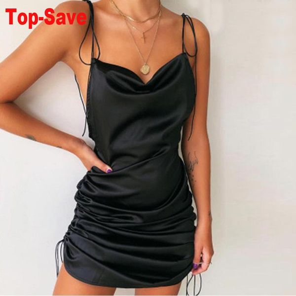 

christmas vestido neon satin lace up women mini dress bodycon backless elegant party nightclub clothes outfits drop casual dresses, Black;gray