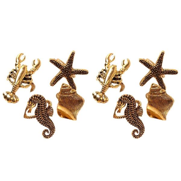 

napkin rings 8pcs marine series shells starfish hippocampus ring model room high-end el buckle dining