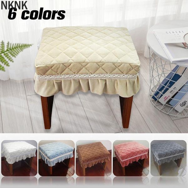 

short plush quilted rectangular chair seat pad slipcover piano stool cover covers
