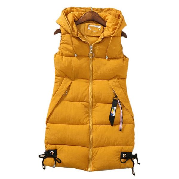 

women's vests down cotton vest autumn winter coat sleeveless hooded waistcoat 2021 fashion plus size yellow gray black gh442, Black;white