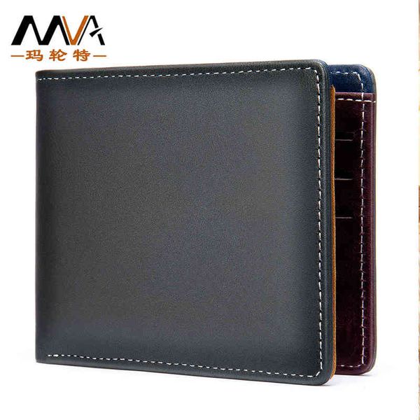 

wallets bags handbags mva leather men's multi card bag contrast hem straight, Red;black