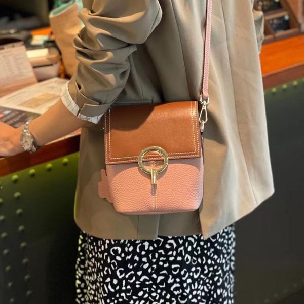 

cross body fashion layer cowhide messenger bag lock