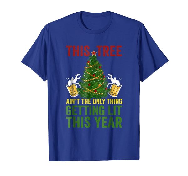

this tree ain't the only thing getting lit this year t-shirt, White;black