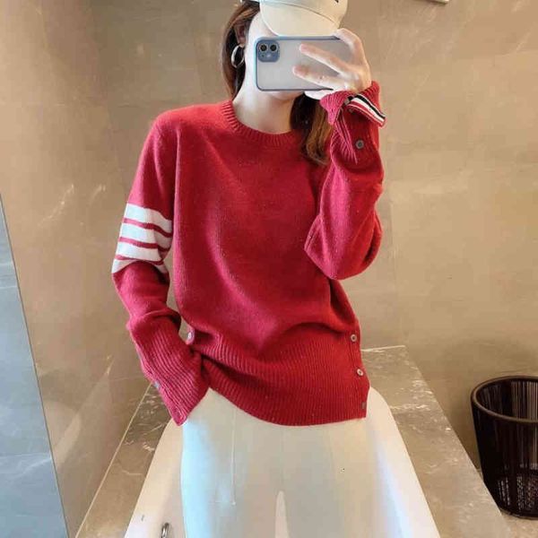 

women's sweaters fall/winter sweater color point college style red loose men and women couples wear backing knitted shirt i1m2, White;black