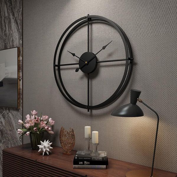 

wall clocks metal clock home decor 40x40cm big hanging 3d digital living room decoration modern design mute art