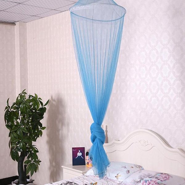 

mosquito net round bed canopy netting curtain polyester mesh fabric home textile blue hung dome