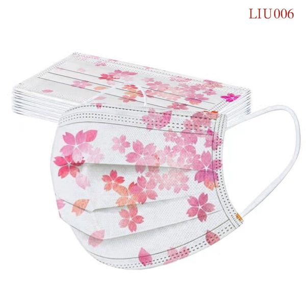 

disposable romantic flower three-layer non-woven mask bag 50 pieces