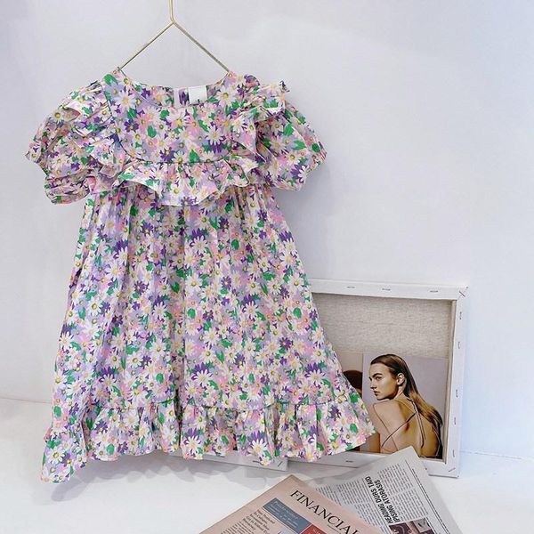 

girl's dresses gooporson summer kids for girls fashion korean flower short sleeve princess dress cute ruffles children costume outfits, Red;yellow