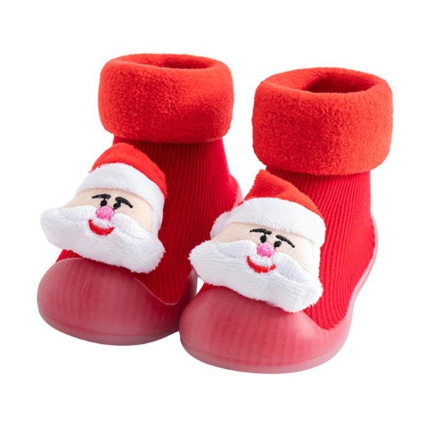 

first walkers girls boys christmas 3d cartoon slipper socks shoes prewalker baby kids infant boy non-slip sock warm snowfield booties