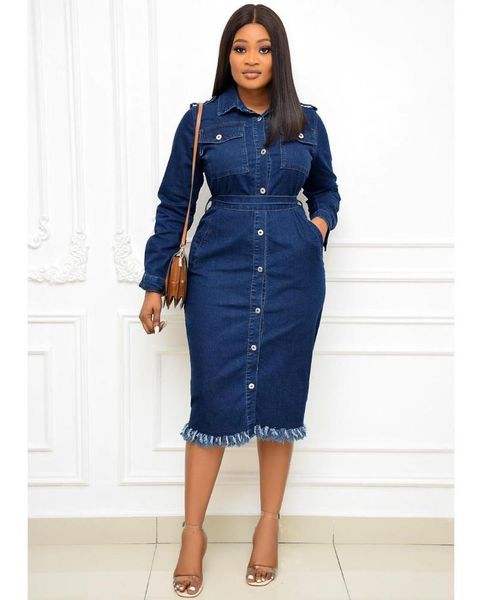 

african dresses for women 2021 long sleeve jeans dress clothes clothing ethnic, Red