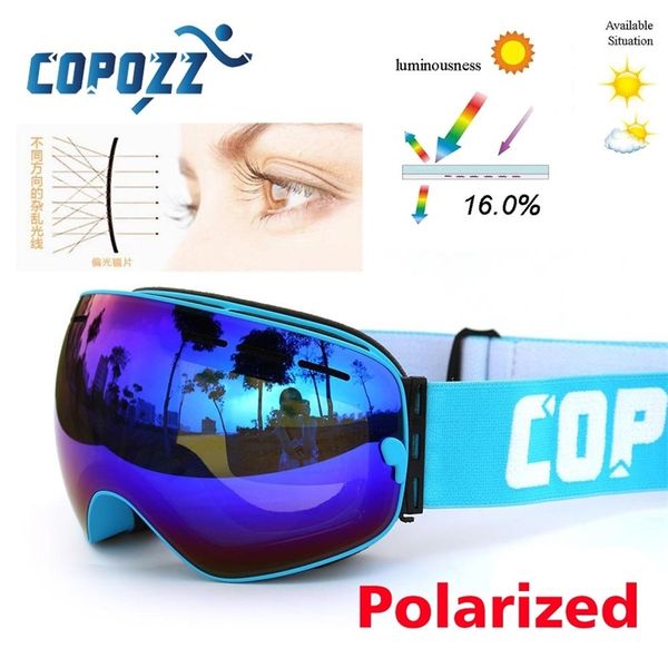 

polarized copozz ski goggles double lens uv400 anti-fog big lagre glasses skiing men women snowboard goggles gog-201p 220110