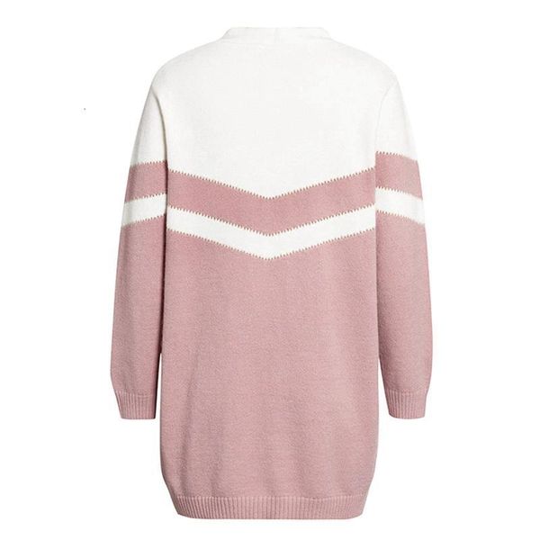 

women's fashion round neck striped sweater loose knit pullover, White;black