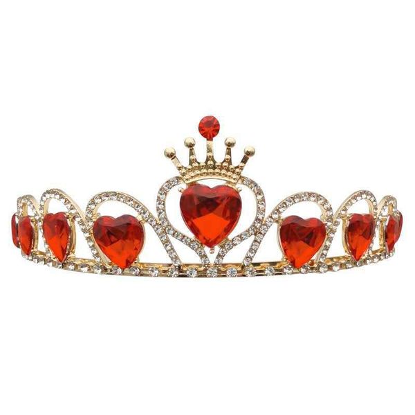 

other festive & party supplies 1pc red heart wedding crown hair jewelry bridal baroque rhinestones crystal tiaras bride crowns cake er