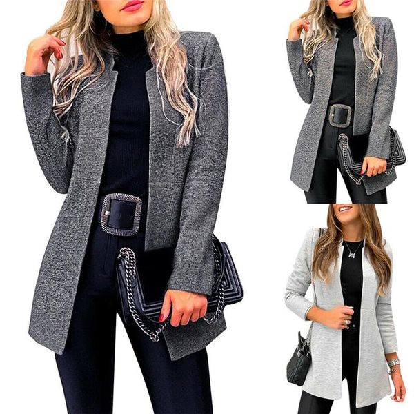 

women's wool & blends wontive 2021 autumn coat fashion woolen slim type female winter jackets cardigan outwear, Black