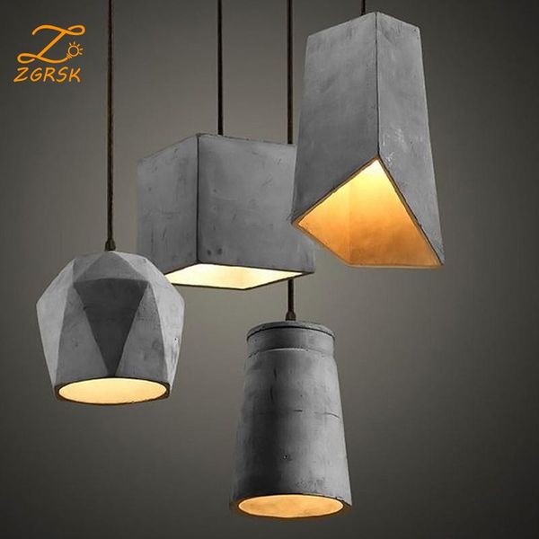 

pendant lamps american country style cement chandelier retro easy to install e 27 creative cafe restaurant clothing store lamp