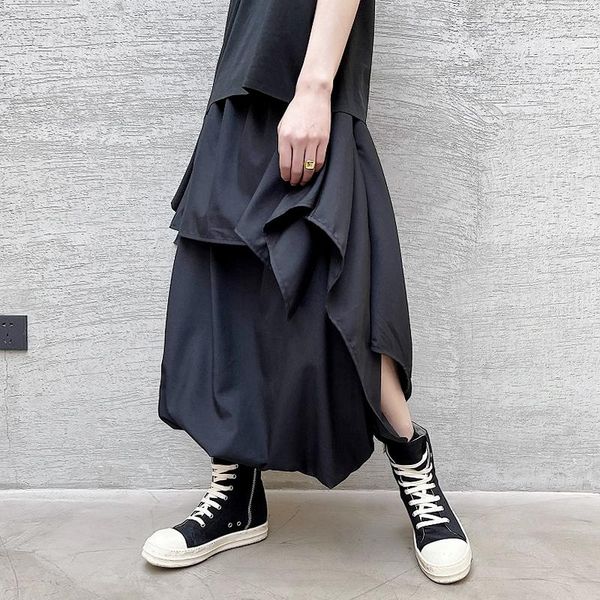 

men's pants summer loose cross-pants harem trousers black  cotton f46