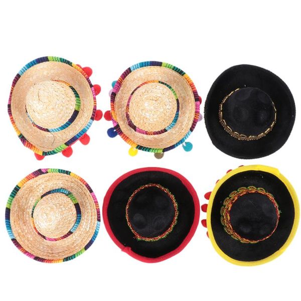 

party hats 6pcs mexican hat hair hoops mini sombrero headbands festival headdress performance props favors