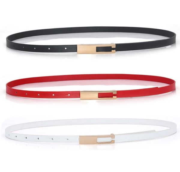 

versatile simple women's belts pu dress decoration small belt thin, Black;brown