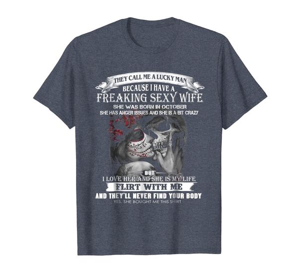 

they call me a lucky man t-shirt october, White;black