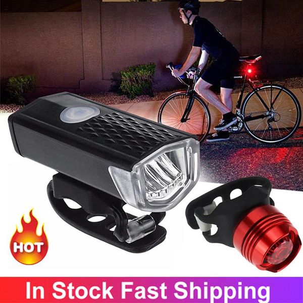 

bicycle front light set usb rechargeable headlight led bike lamp cycling accessories mtb parts outdoor equipment lights