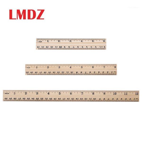 

sewing notions & tools lmdz 1pcs 15cm 20cm 30cm wooden ruler metric rule precision double sided measuring tool learning office, Black