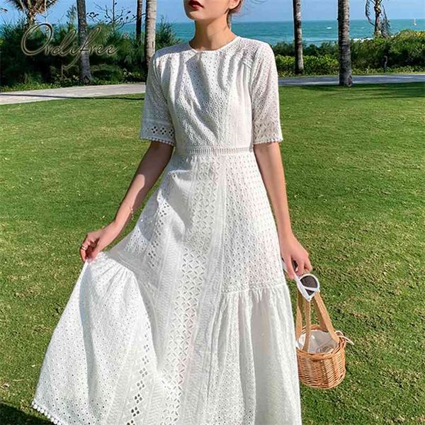 

summer women embroidery party dress short sleeve hollow out white lace vocation tunic beach 210513, Black;gray