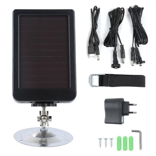 

outdoor solar panel charger us/eu plug hunting trail camera for suntek hc-300m hc300 hc-500m 8 cameras