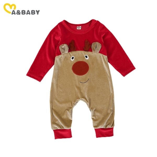 

3-18m infant born baby boy girl clothing christmas long sleeve deer romper jumpsuit red xmas clothes 210515, Blue