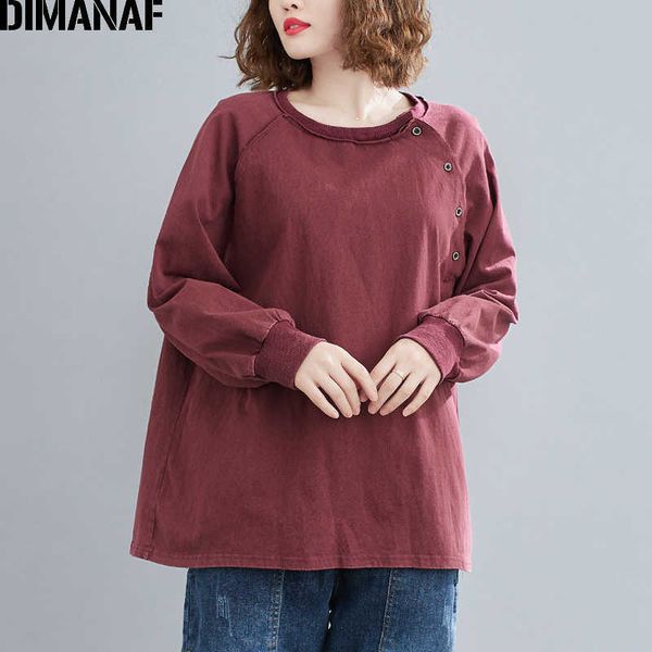 

plus size women t-shirt cotton long sleeve tshirt basic lady tunic tees loose casual clothing shirts spring 210531, White