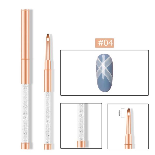 

nail brushes 1pcs rose gold diamond pen drawing crystal double point drill crayon carved art tool, Yellow