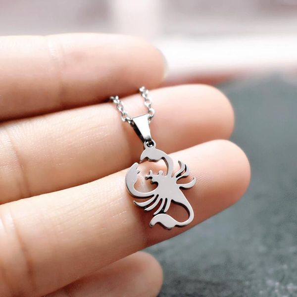 

pendant necklaces stainless steel necklace for women man lover's scorpion silver color engagement jewelry