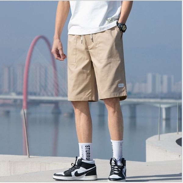 

fashion shorts men's summer relaxed sports capris trend work clothes large beach, White;black