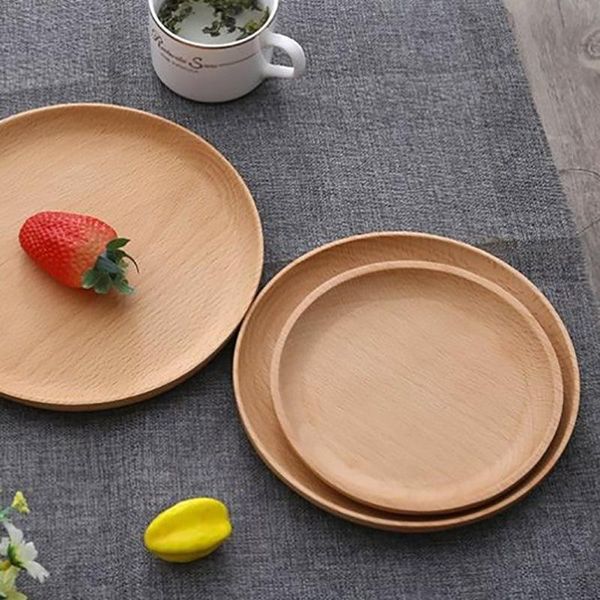 

kitchen storage & organization solid wood plate wooden saucer tea tray serving dessert fruit dishes snack dinner breakfast plates tableware