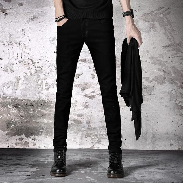 

men's jeans spring and autumn korean men‘s black denim trousers men pencil pants stretch slim casual skinny male size 27-36, Blue