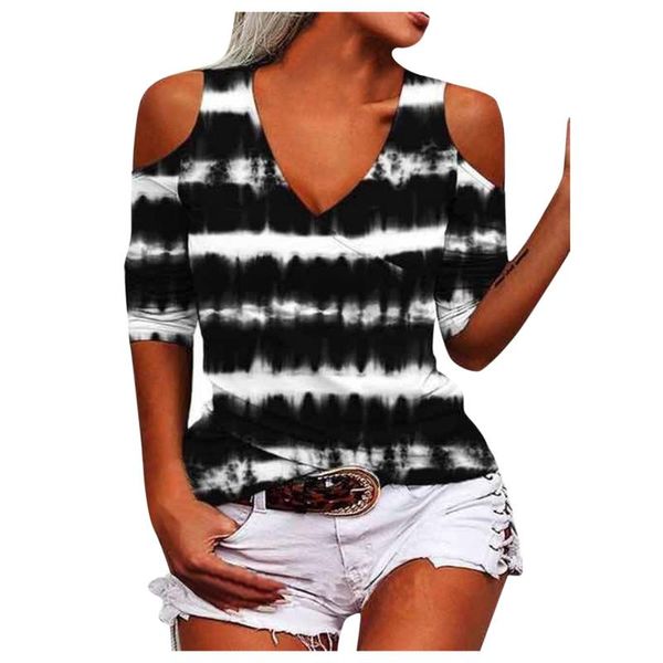 

women's t-shirt women sweatshirt cold shoulder long sleeve v neck casual loose pullover shirts roupas femininas in stock #8, White