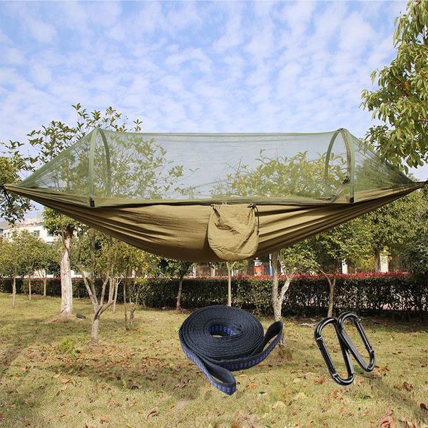 

camp furniture parachute fabric portable outdoor camping hammock with mosquito net hanging swing sleeping bed tree tent