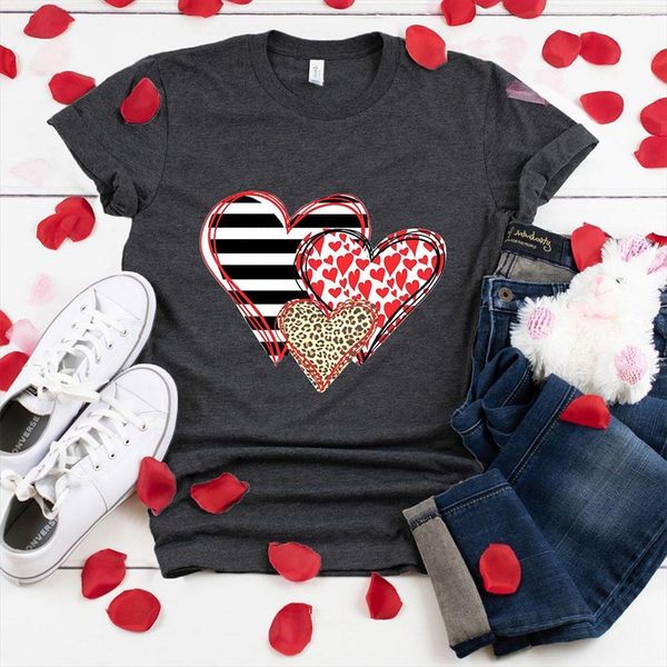

valentines day heart love and men t shirt women short sleeve round neck sweet tee femme plus size for, White;black