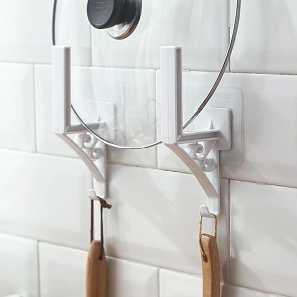 

2pcs multi-purpose hooks multifunctional pot cover rack cutting board wall-mounted home storage drop & rails