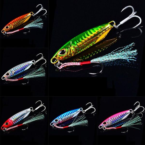 

artificial baits reusable metal sinking casting lure jigging spoon outdoor fishing accessory with 2 fishhooks 10g hook hooks