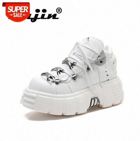 

fujin women sneakers platform ins leather thick sole chunky punk female casual shoes for spring autumn #vs5b
