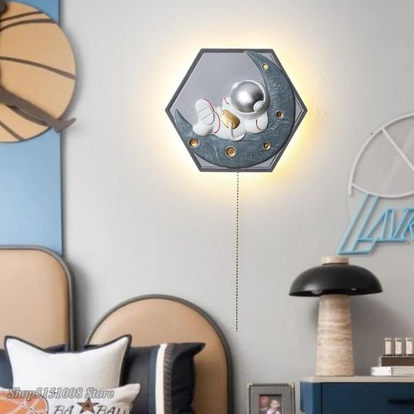 

wall lamp modern simplicity led cartoon astronaut children room resin fixture bedroom bedside corridor aisle cloakroom decor lights