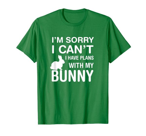 

sorry i can't i have plans with my bunny: pet lover t-shirt, White;black