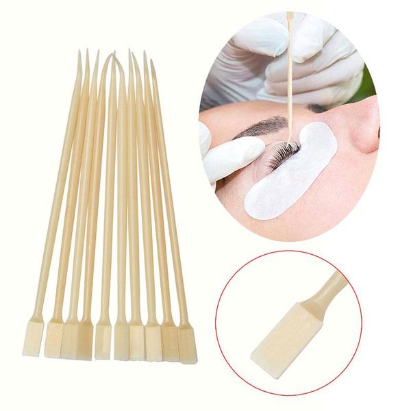 

eyelash curler 10pcs 2 way plastic perming stick tool false tweezers with glue spoon lash lifting applicator 2021