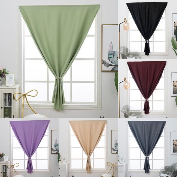 

pure color finished blackout curtains for kitchen window polyester 1 piece high precision living room bedroom curtain & drapes