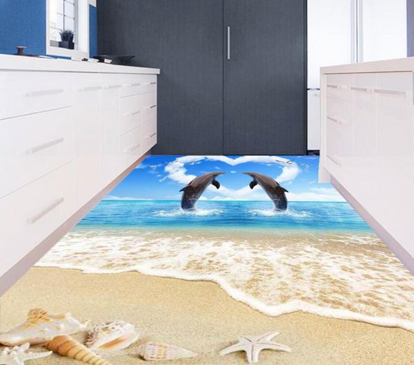 

wallpapers floor wallpaper 3d dolphin lovers beach shells tile picture